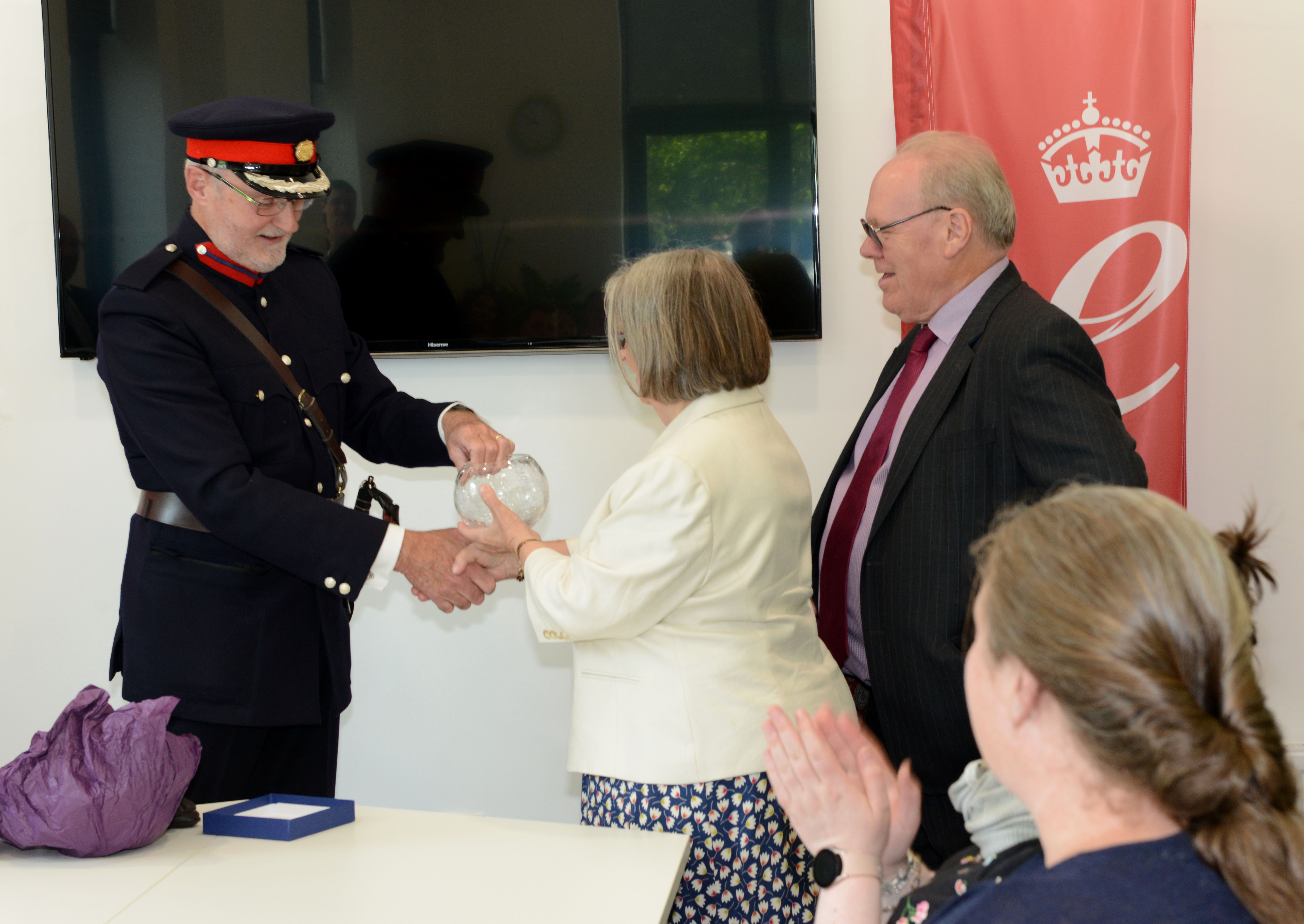 Mike & Sue Penman receiving King's Award at Penman Consulting Event
